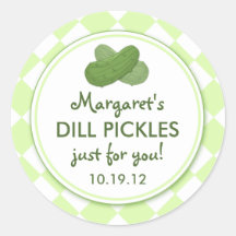 Personalized Pickles Round Canning Stickers