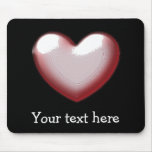 Personalized Pink 3D Love Heart Mousepads
