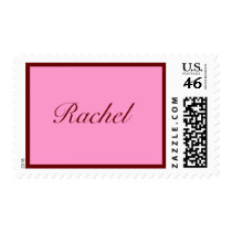 personalized pink and brown name stamp script