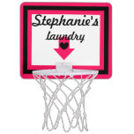 Personalized Pink & Black Laundry Basketball Hoop Mini Basketball Hoops