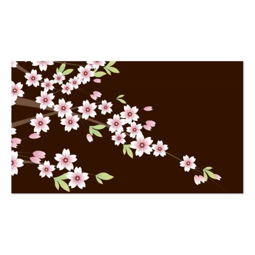 Personalized Pink/Brown Dogwood Blossom Business Card Templates (back side)