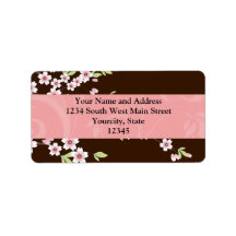 Personalized Pink/Brown Dogwood Blossom Custom Address Labels