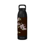 Personalized Pink/Brown Dogwood Blossom Drinking Bottles