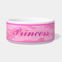 Personalized Pink Camouflage Pet Bowl Dog Water Bowls