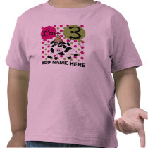 Personalized Pink Cow 3rd Birthday Tshirt