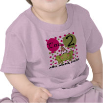 Personalized Pink Frog 2nd Birthday T-shirt