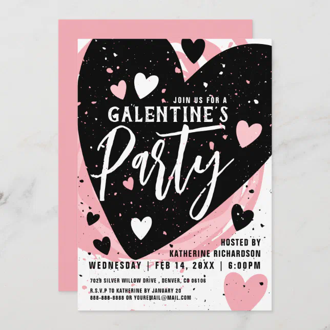 Personalized Pink Galentine S Day Dinner Party Invitation Zazzle