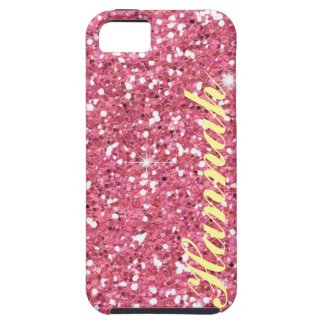 custom-pink-glitter-iphone_cases Personalized Pink Glitter IPhone5 vibe Case iPhone 5 Case