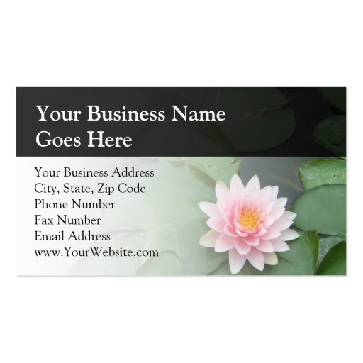 Personalized Pink/Green Lily Pad Business Card Templates