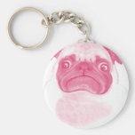 Personalized PINK Grumpy Puggy keychains
