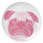 Personalized PINK Grumpy Puggy plates