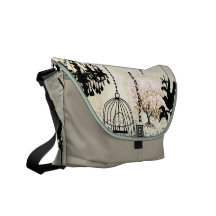 Personalized Pink Heart Leaf Tree Messenger Messenger Bag