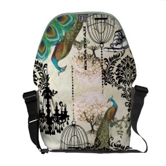 Personalized Pink Heart Leaf Tree Messenger rickshawmessengerbag