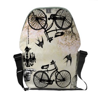 Personalized Pink Heart Leaf Tree Messenger rickshawmessengerbag