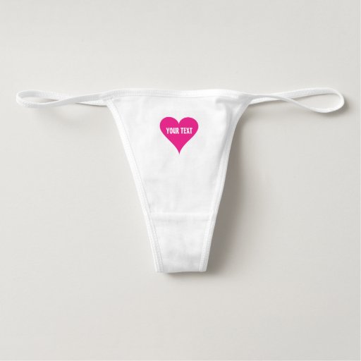 Personalized Pink Heart Womens Thong Underwear Zazzle