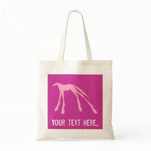 personalized_pink_horse_tote_canvas_bags ...