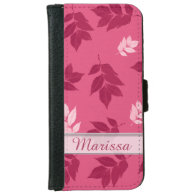 Personalized Pink Leaf Pattern Custom Name