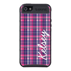 Personalized Pink Purple Argyle SkinIt Cargo Case Covers For iPhone 5