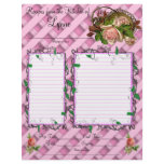 Personalized Pink Rose design recipe page Personalized Letterhead