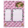 Personalized Pink Rose design recipe page Personalized Letterhead