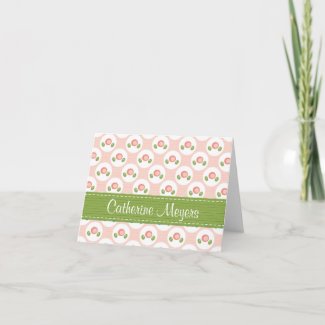 Personalized Pink Rose Note Cards