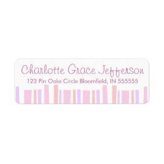 Personalized Pink Stripes Return Address Label label