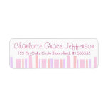 Personalized Pink Stripes Return Address Label