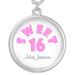 Personalized Pink Sweet 16 Necklace
