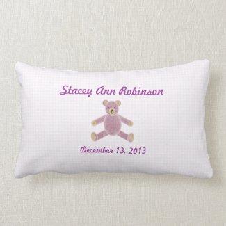 Personalized Pink Teddy Bear Gift Pillow For Girls