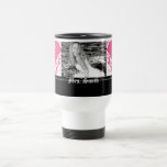 Personalized Pink & White Romantic Damask Mug mugs