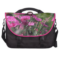 Personalized, Pink Wildflowers, Floral Commuter Bag For Laptop