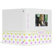 Personalized Pink &amp; Yellow Polka Dot Binder