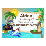 Personalized Pirate and Shark Birthday Invitation