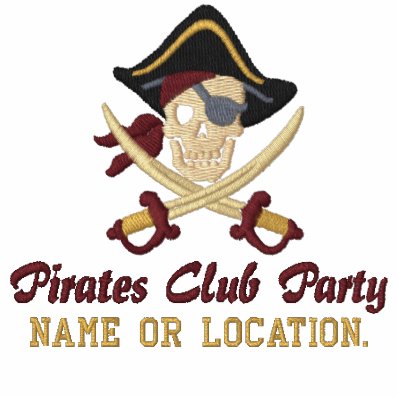 Personalized Pirate Party Embroidery Embroidered Shirts