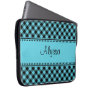 Personalized Plaid Laptop Sleeve Blue/Black