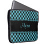 Personalized Plaid Laptop Sleeve Blue/Black 2