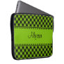 Personalized Plaid Laptop Sleeve Green/Black