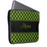 Personalized Plaid Laptop Sleeve Green/Black 2
