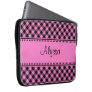 Personalized Plaid Laptop Sleeve Pink/Black