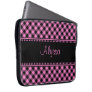 Personalized Plaid Laptop Sleeve Pink/Black 2