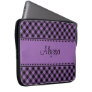 Personalized Plaid Laptop Sleeve Purple/Black 2