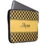 Personalized Plaid Laptop Sleeve Yellow/Black