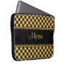 Personalized Plaid Laptop Sleeve Yellow/Black 2