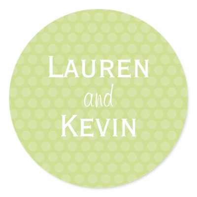 Personalized Polka Dot Wedding Seal Round Stickers