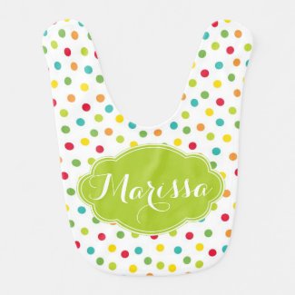 Personalized Polka Dots Bib