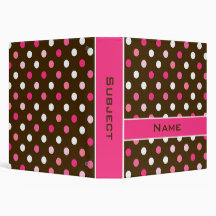 Personalized Polka Dots School Binder