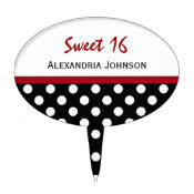 Personalized: Polkadot Sweet 16 Cake Pick