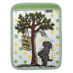 Personalized Pool Open Fun Black Labrador Sleeve For iPads