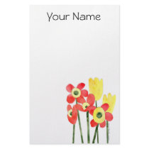 Personalized Poppies and Tulips stationery