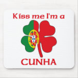 Personalized Portuguese Kiss Me I'm Cunha mousepads